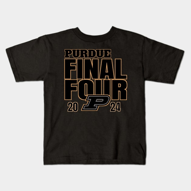 Purdue Boilermakers Final Four 2024 Basketball Kids T-Shirt by LegendDerry